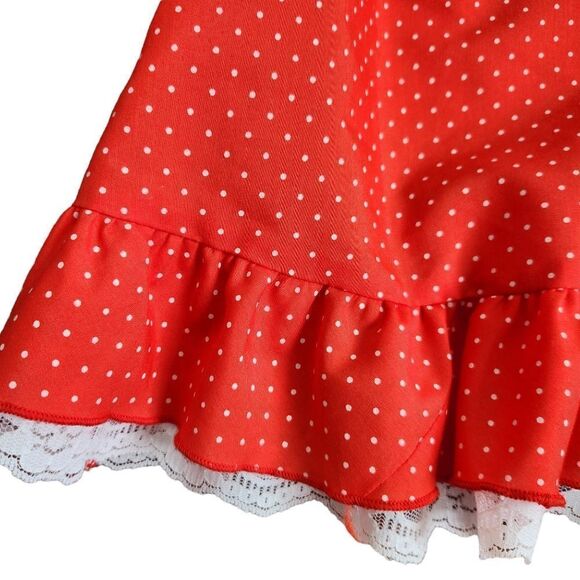 Vintage Sweet Treats 2T Red Dress Lace Collar Swiss Dot Ruffle 80s 90s - Picture 2 of 9